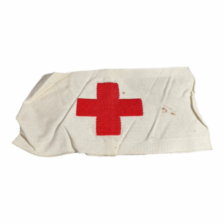 Vintage Authentic WW2 Stained Red Cross Armband - Owned by Lt. John C Stiles