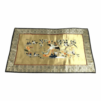 Antique Chinese Silk Hand Embroidered Textile Wall Hanging - Bird Design