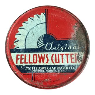 Vintage Original Fellows Cutter Tin Fellows Gear Shaper Co. - Springfield, VT