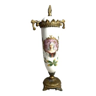 Antique French Porcelain Sevres Style Hand Painted Portrait Vase