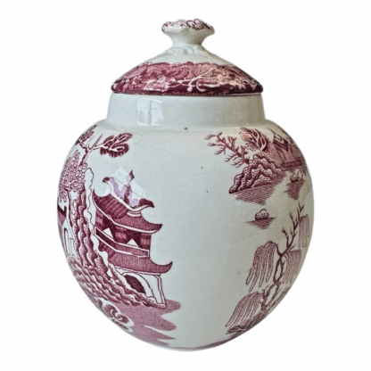 Vintage Mason’s Ironstone Lidded Tea or Ginger Jar - Red and White Willow Design - Image 3