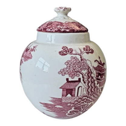 Vintage Mason’s Ironstone Lidded Tea or Ginger Jar - Red and White Willow Design - Image 4