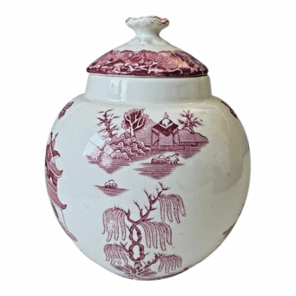 Vintage Mason’s Ironstone Lidded Tea or Ginger Jar - Red and White Willow Design - Image 5