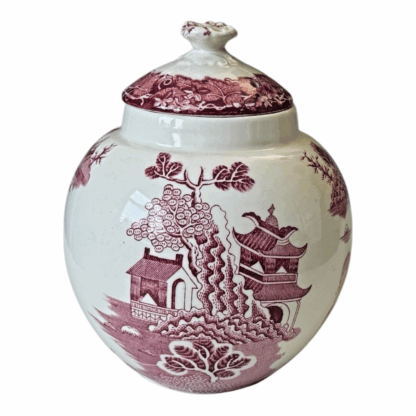 Vintage Mason’s Ironstone Lidded Tea or Ginger Jar - Red and White Willow Design - Image 6