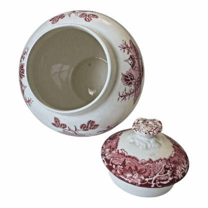 Vintage Mason’s Ironstone Lidded Tea or Ginger Jar - Red and White Willow Design - Image 8