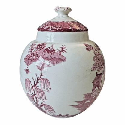 Vintage Mason’s Ironstone Lidded Tea or Ginger Jar - Red and White Willow Design - Image 12