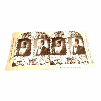 Antique Stereoview Card of William Jennings Bryan Presidential Candidate Wedding