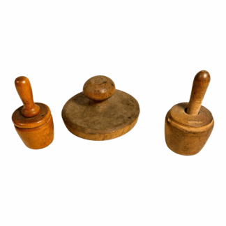 Antique Lot of 3 Butter Molds (Miniature and Flat)