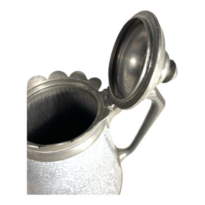Antique Pewter Trimmed Grey Graniteware Teapot - Image 9