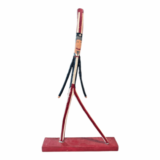 Vintage Patriotic Handmade Folk Art Wooden Uncle Sam Sculpture - Signed