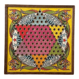 Vintage 1938 Straits King-Foo Chinese Checkers & Checkers Dragons Game Board
