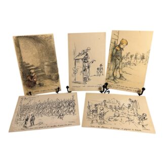 Antique WW1 World War One Set of 5 French Propaganda Post Cards - Unused