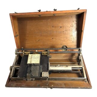 Antique Hall Index Indicator Typewriter & Case