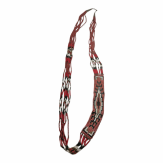 Vintage Native American Beaded Necklace - Geometric Navajo Rug Design