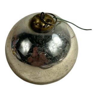 Antique German Kugel Glass Small Silver Christmas Ornament