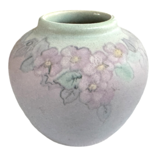 Antique Weller Pottery Matte Glaze Floral Vase (Signed, Dorothy England)