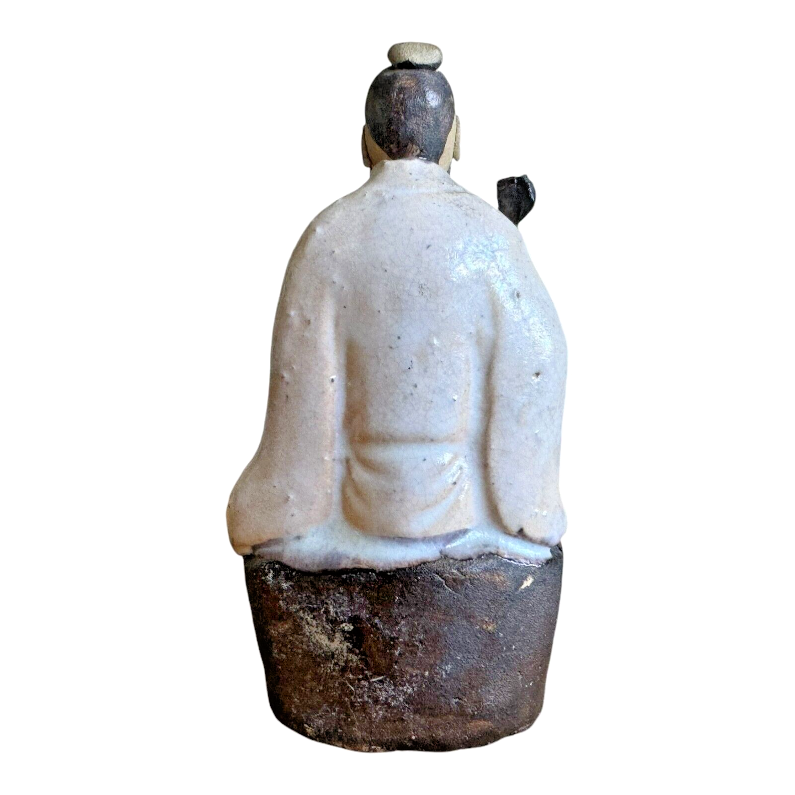 Antique Chinese Export Mudman Scholar Figurine - Seated with Sword - Image 5