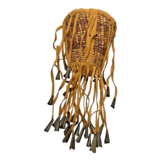 Vintage Apache Burden Basket with Tipped Leather Tassels