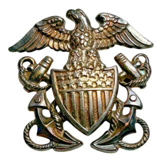 WWII US Navy Officer Eagle Pin - Sterling Silver AMICO Military Insignia