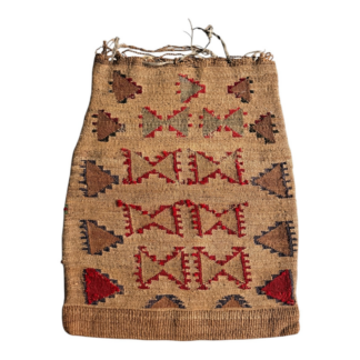 Antique Native American Plateau Nez Perce Double Sided Corn Husk Flat Bag