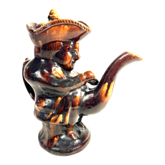 Antique Bennington Rockingham Toby Snuff Jug Pitcher with Lid