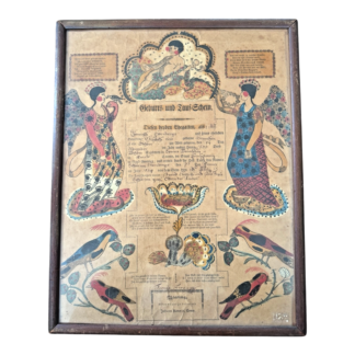 Antique Early 1800s Pennsylvania German Fraktur Birth & Baptismal Certificate