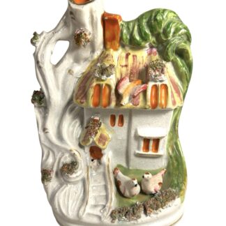 Antique Staffordshire Cottage Spill Vase Pastille Burner