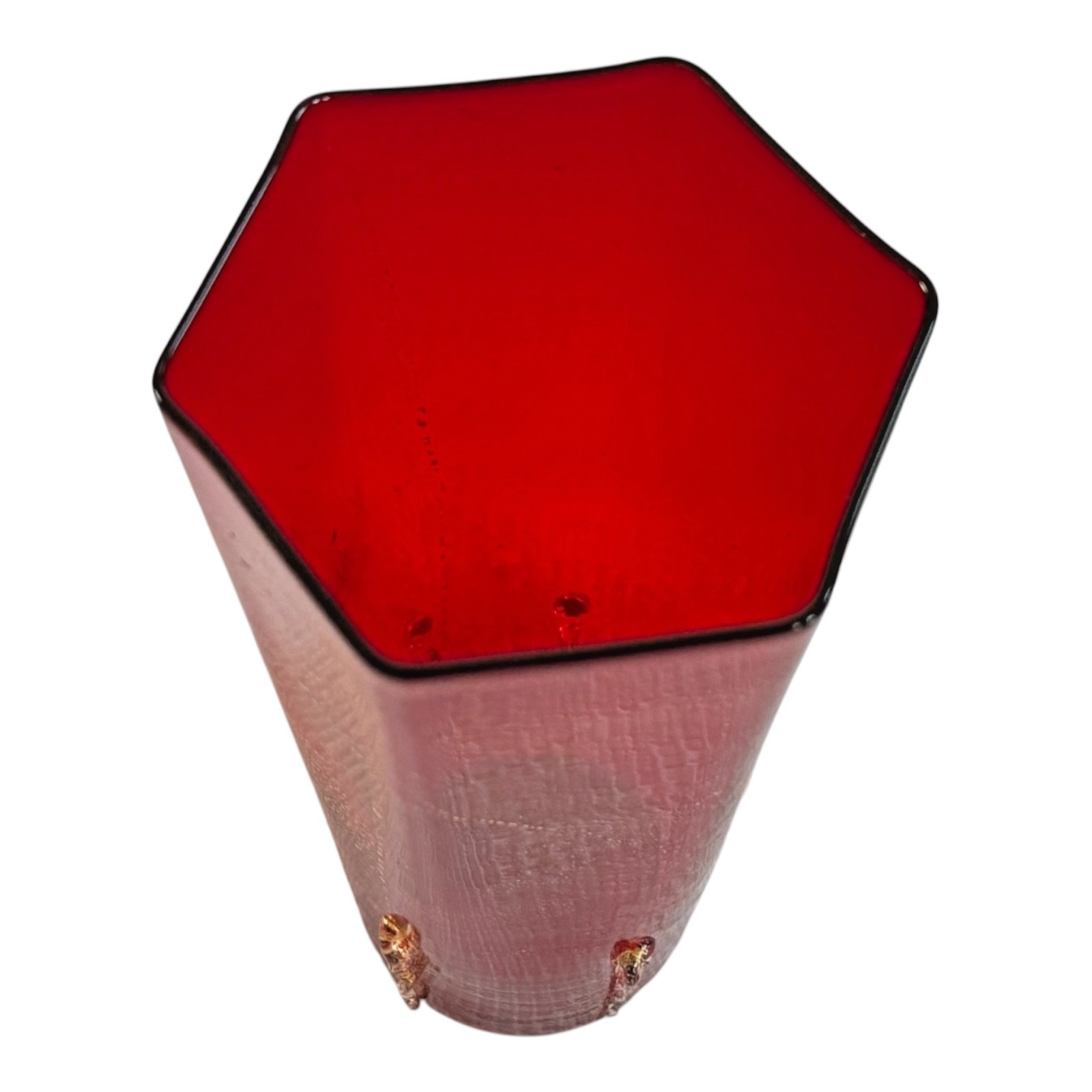 Vintage Murano Red Aventurine Art Glass Vase, Gold Fleck - Martha Stewart Prop - Image 6