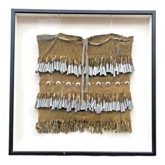 Vintage Native American Apache Deer Hide Dance Kilt with Cones Conchas - Framed