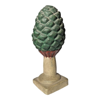 Antique Victorian Chalkware Pinecone Garden Post Topper - Architectural Finial