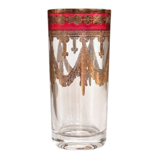 Vintage Italian Hollywood Regency Gilt Highball Glass - Martha Stewart Prop