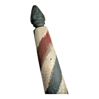 Antique Americana Barber Pole Wooden Hand Painted Trade Sign - Red White Blue