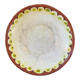 Vintage Keyser Pennsylvania German Sgraffito Redware Plate - Yellow Design