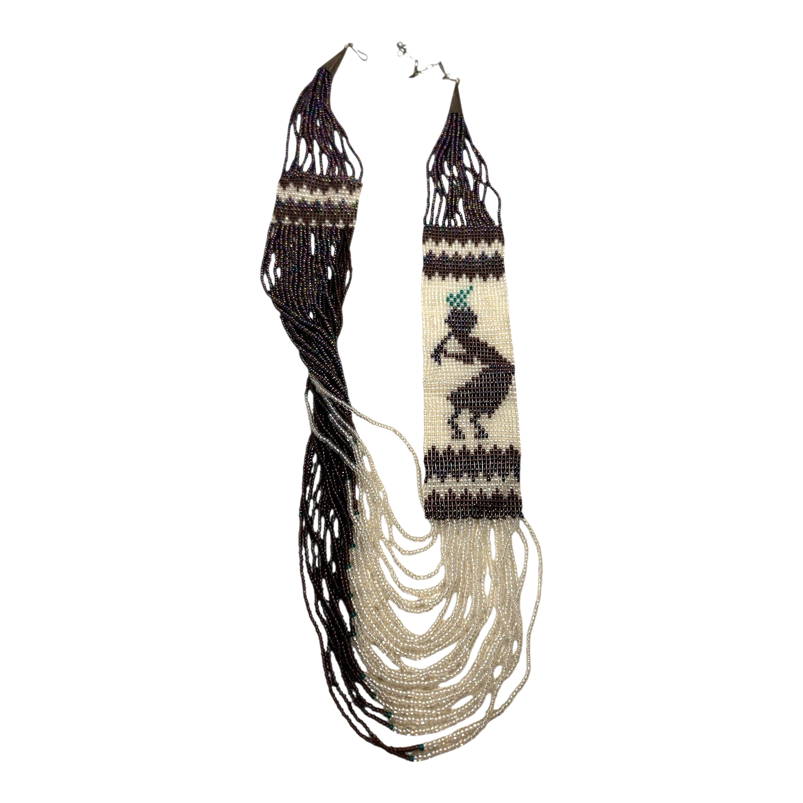 Vintage Southwestern Native American Beaded Necklace - Dancer Pattern