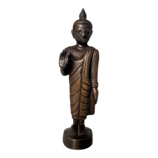 Antique Asian Bronze Standing Buddha Figure Sculpture