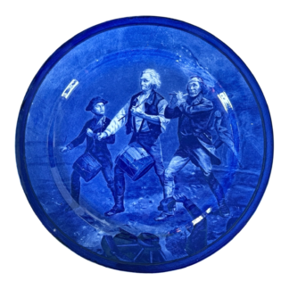 Antique Staffordshire Cauldon Flow Blue Charger - Spirit of 76 Revolutionary War