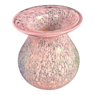 Vintage Kosta Boda Swedish Art Glass Pink Confetti Vase - Signed Ulrica Vallien