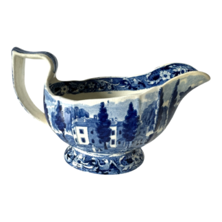 Antique Historical Staffordshire Blue Transferware Gravy Sauce Boat – Hoboken NJ
