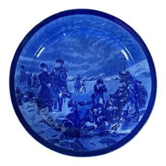 Antique Staffordshire Cauldon Flow Blue Charger - Washington at Valley Forge